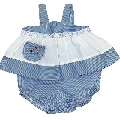 Maude Wilson стиль размер 0 синий белая полоса платье и блумеры комплект размер 0 - Изображение 1 из 4