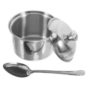  Spice Jar Stainless Steel Seasoning Bottle Sugar Dish with Lid and Spoon - Picture 1 of 12