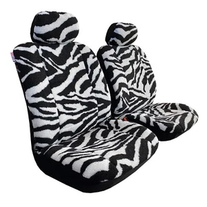 Faux Fur Seat Covers For Ford Ranger PX2/PX3 XL/XLS/XLT/WILDTRAK ZEBRA Front - Picture 1 of 2