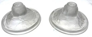 Vintage Paar Art Deco Kerzenständer Verlys Glas signiert Seerose - Bild 1 von 6