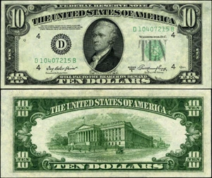 FR. 2011 D $10 1950-A Federal Reserve Note Cleveland D-B Block CU - Picture 1 of 3