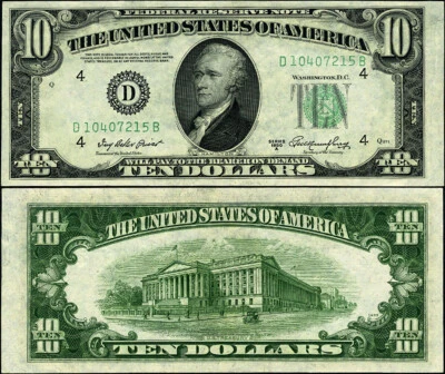 FR. 2011 D $10 1950-A Federal Reserve Note Cleveland D-B Block CU - Image 1 of 3