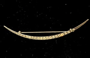 ¿AP FIRMADA DE COLECCIÓN? Broche media luna esterlina con pedrería transparente ¡¡raro!!! - Imagen 1 de 7