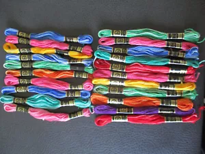 Lot of 21 unbranded Cotton 6 Strand Embroidery Floss Thread Assorted Colors New - Picture 1 of 3