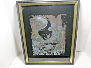 Vintage anni 80 Kafka metallo acquaforte lamina arte fate #5044 incorniciato 12 x 15 1985 - Foto 1 di 14