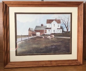 ¡Decoración de granja! Impresión enmarcada firmada por Steve Zazenski... Tocón y vagón - Imagen 1 de 7