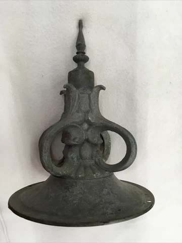 Antique Gray Mid Century Glass Swag Light Part Cover