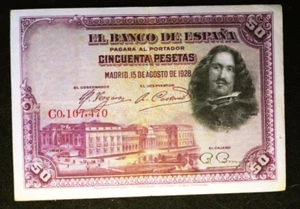 1928 BANCA DI SPAGNA CINCUENTA PESETA - Foto 1 di 3