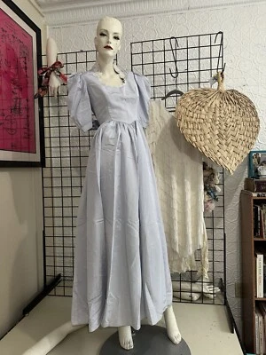 1980s Gunne Sax Romantic Renaissance Bridal-Ice Blue Gray Formal Gown-Size 5-S/M - Image 1 of 4