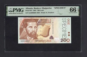 Albania 200 Lek 2001 P67s Specimen Uncirculated Grade 66 - Picture 1 of 2
