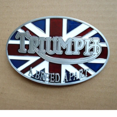 Hot TRIUMPH Union Jack Belt Buckle Outdoor Trend Western Cowboy Casual Waistband - Image 1 of 4