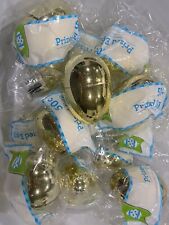 12 Fillable Gold Easter Eggs Plastic Hunt Surprise