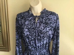 M&S Hyacinth Blue Dress 10R Fit & Flare L35.5” B38” Viscose Excellent Condition - Picture 1 of 11