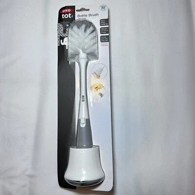 OXO Tot 62122700 Bottle Brush With Nipple Cleaner And Stand - Gray White NEW - Image 1 of 4