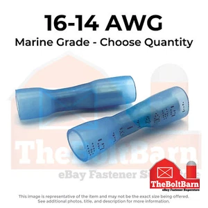 Terminales conectores de crimpado de bala hembra marina termocontraíble azul AWG 16-14 - Imagen 1 de 7