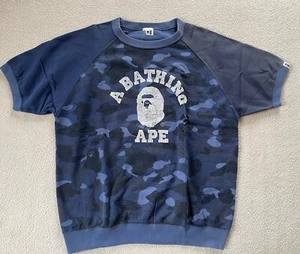 A Bathing Ape Bape Vintage Blue Camo College Logo sweatshirt - Picture 1 of 8
