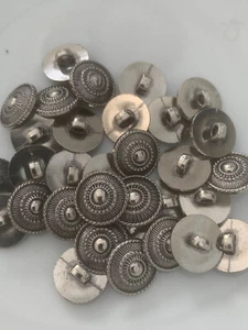 30x 14mm Metalic Style Designer Vintage Round Shank Buttons - Picture 1 of 2