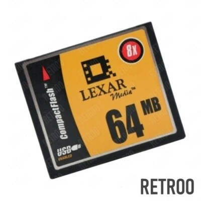 Lexar Media Compact Flash 64MB 8x CF Type-I Memory Card Digital Camera Retroo - Image 1 of 2
