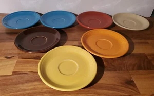 FIESTAWARE 6" Saucer Lot of 7 Multi Colors Homer Laughlin Fiesta Ware USA HLC - Picture 1 of 2