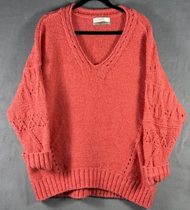Suéter Pullover Anthropologie Pilcro Cuello en V Tejido Texturizado Coral Para Mujer 1X - Imagen 1 de 7