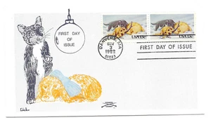 2025 13c Kitten & Puppy pair, Colonial, FDC - Picture 1 of 1