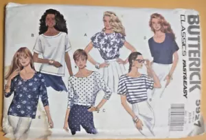Butterick 5927 Misses lässiges Top-Muster 6 Stile Größen XS-MED ungeschnitten - Bild 1 von 2