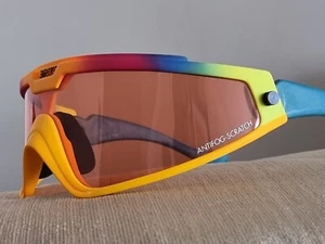 BRIKO SHOT CYCLING SUNGLASSES MARIO CIPOLLINI ORANGE PINK BLUE & GREEN A CLASSIC - Picture 1 of 11