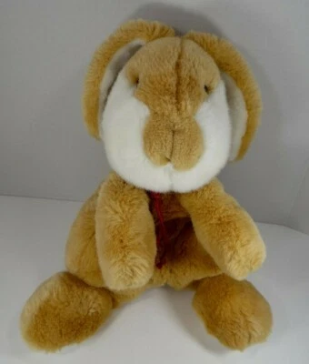Gund Vintage Brown White Heather Bunny Rabbit Plush 12" 1982 Neck Rope Smooch  - Image 1 of 4