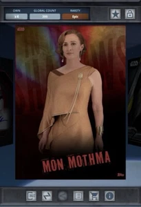 Star Wars Card Trader Season 15 Mon Mothma Shadows Premium Claim 300cc Epic LE - Picture 1 of 2
