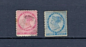 Prince Edward Island 1962-1865 #5-6 USED Queen Victoria (with faults-see photos) - Picture 1 of 1