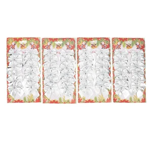 48Pcs Christmas Tree Bow Mini Ribbon Bows Ornaments Festival Bowknot Party Decor - Picture 1 of 24