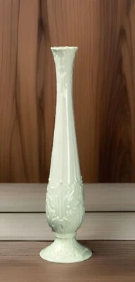 Винтажная ваза LENOX Bud с тиснением лист аканта флорентийская коллекция 11 дюймов слоновая кость - Изображение 1 из 2