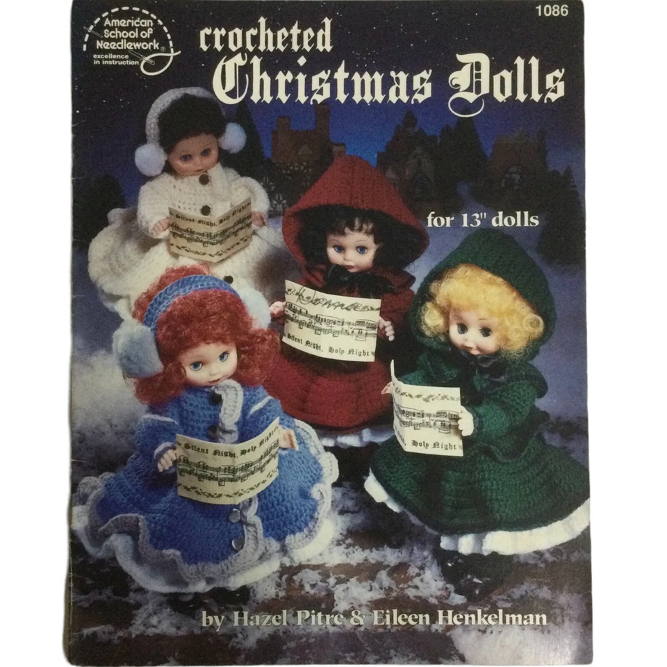VTG Crocheted Christmas Dolls Pattern Booklet 1086 American School Of Needlework - Image 1 of 2