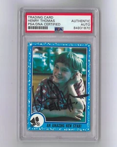Henry Thomas signierte Topps Karte "E.T. the Extra-Terrestrial " Autogramm Auto PSA - Bild 1 von 1
