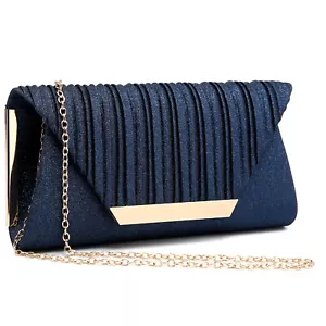 Dasein Womens Glitter Evening Clutch Bag Wedding Purses Cocktail Party Prom - Picture 1 of 42