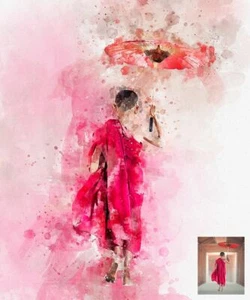 Pintura de acuarela personalizada de tu foto retrato impresión de archivo personalizada - Imagen 1 de 6