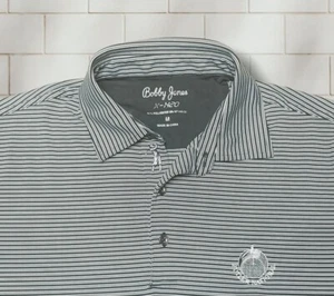Butler National Golf Club Bobby Jones X-H2O Polo Shirt Mens Medium Black Striped - Picture 1 of 7
