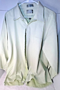 Stafford Executive Mens Dress Shirt Sz 18 35 Long Sleeve White and Lime Green