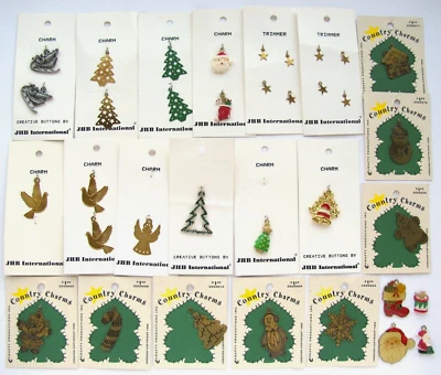 Lote de Dijes de Navidad Borde Artesanía Muñeco de Nieve Papá Noel Árbol Trineo JHB Crafty Productions Foto 1 de 4