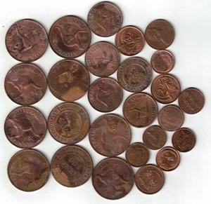 Mix of Copper Alloy Coins Developing Beautiful Rainbow Toning Patinas - Picture 1 of 2
