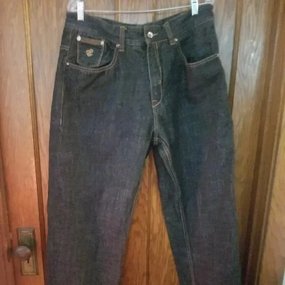 VTG Rocawear Jeans Mens Hip Hop Baggy Skater Y2K 90s Wide Embroider Size 36x32 - Image 1 of 4