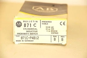 Allen Bradley 871C-P4B12 Cylindrical Inductive Prox Pre-Wired   NEW - Picture 1 of 3