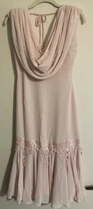 Vintage 1992 Casadei Women's Dress Baby Pink Size 6 Drop Waist Lace Sleeveless - Picture 1 of 14