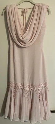 Vestido para mujer Casadei vintage 1992 rosa bebé talla 6 cintura caída encaje sin mangas Foto 1 de 4
