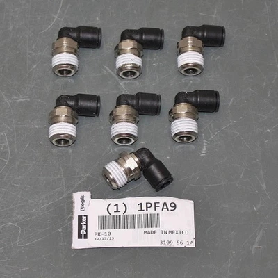 (7) Parker Elbow Fitting 3109 56 14, 1/4" NPT x 1/4" Tube OD Push to Connect - Image 1 of 4