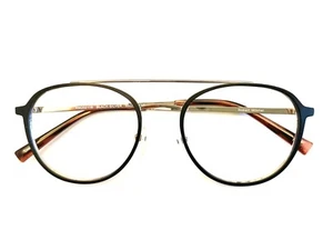 Robert Mitchel Eyeglasses RM202118 BLACK-SILVER Round Full Rim 53-20-145 No Lens - Picture 1 of 3