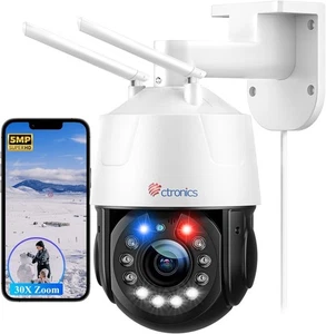 Cámara de vigilancia exterior ctronics 5MP 30X Zoom WiFi 2,4/5GHz cámara giratoria - Imagen 1 de 7