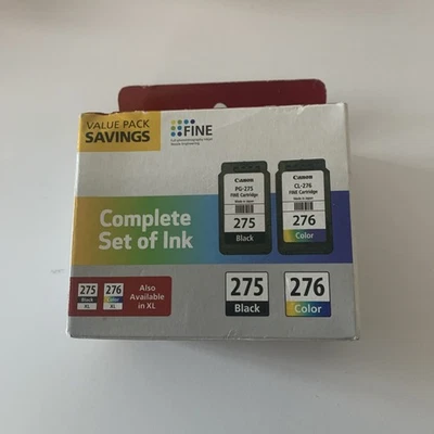 Canon 275 Black/276 Color Ink Cartridge Value Pack New Sealed - Image 1 of 4