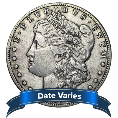 Dólar de plata Morgan de $1 1878-1904 muy bueno - muy fino en muy buen estado-en muy buen estado Foto 1 de 2