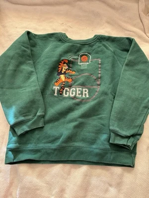 Sudadera Vintage Disney Store Tigger Verde Cuello Redondo Niños Talla 10/12 Foto 1 de 4
